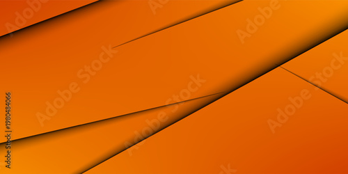 Abstract Orange Geometric Paper Cut Layers Background
