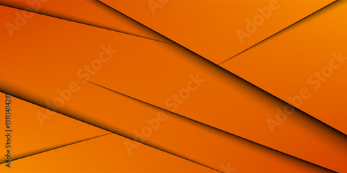 Abstract Orange Geometric Paper Cut Layers Background