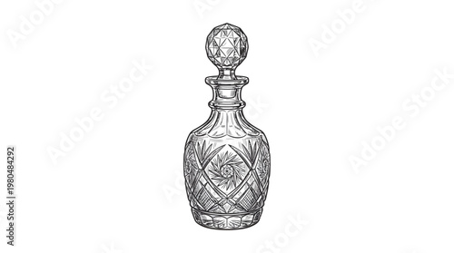 Elegant Crystal Decanter with Stopper