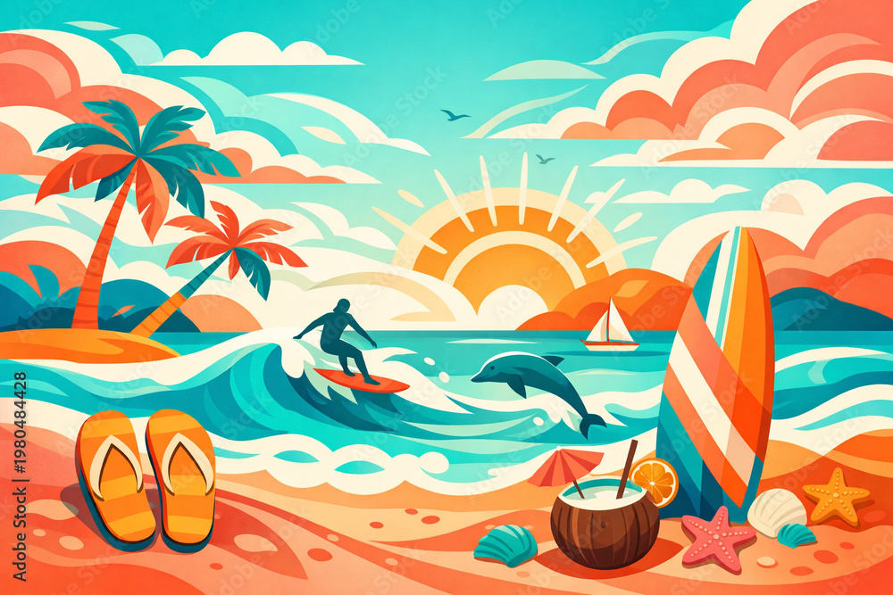 Obraz premium summer beach background
