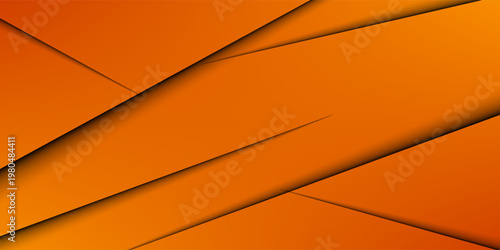Abstract Orange Geometric Paper Cut Layers Background
