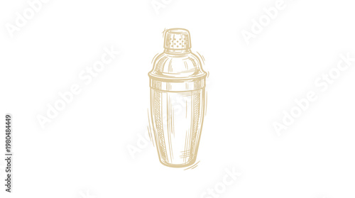 Elegant Cocktail Shaker Sketch