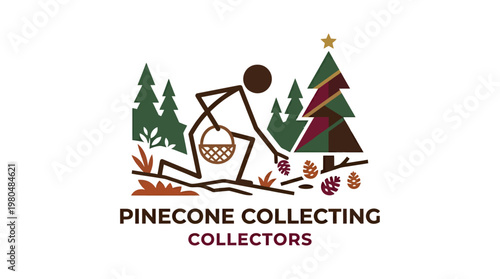 Pinecone Collecting Logo Collectors Activities Design
