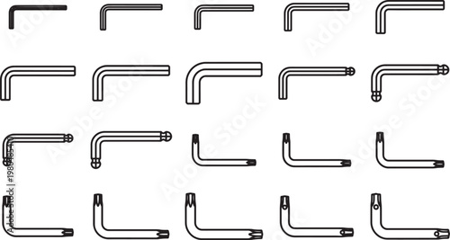 A comprehensive array of meticulously crafted Allen keys. 