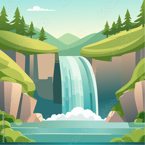 Water Flowing Down a Steep Slope.