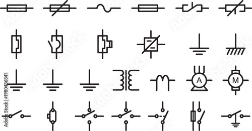 Electrical Circuit Symbols and Diagrams for Engineering and Technology.