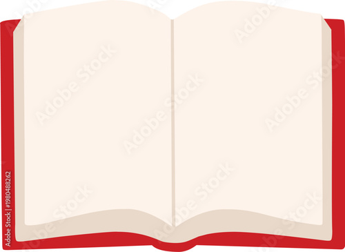 Aesthetic Open Red Book with Blank Pages for Education and Reading