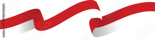 Indonesian Flag Red and White Waving Ribbon for National Holidays
