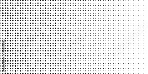 Set of halftone dots gradient pattern texture isolated on white background. Straight dotted spots using halftone circle dot raster texture. Vector blot half tone collection.