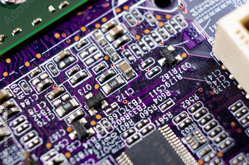Part of an electronic printed circuit board with electronic SMD components