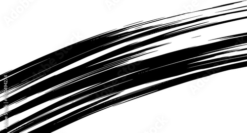 Abstract black brush stroke racing banner with grunge texture sporty car sticker design vector