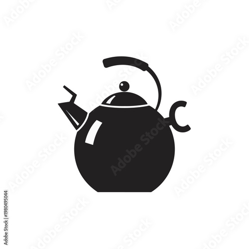 Teapot and cup with hot tea isolated kitchenware design