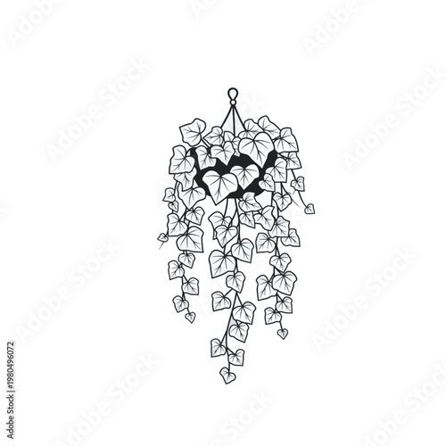 Apple Tree Branch Vector Illustration with Pink Floral Christmas Ornament Decoration and Heart Shape Celebration Design