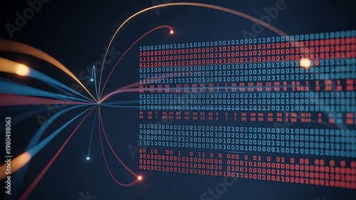 Futuristic Big Data Visualization with Digital Streams and Binary Code Matrix