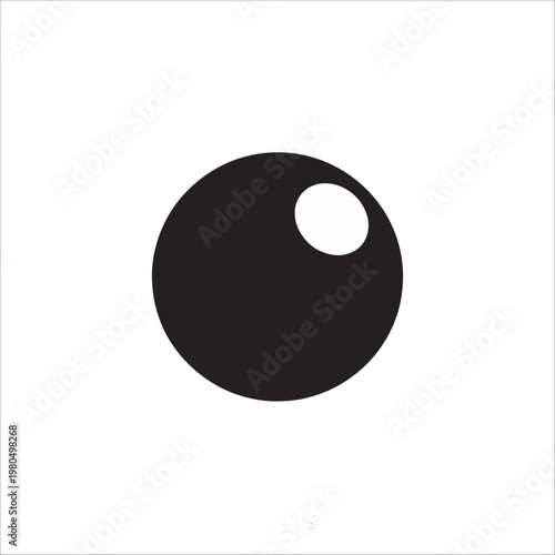 Simple yin yang symbol ball with shadow representing balance and harmony in a clean vector style