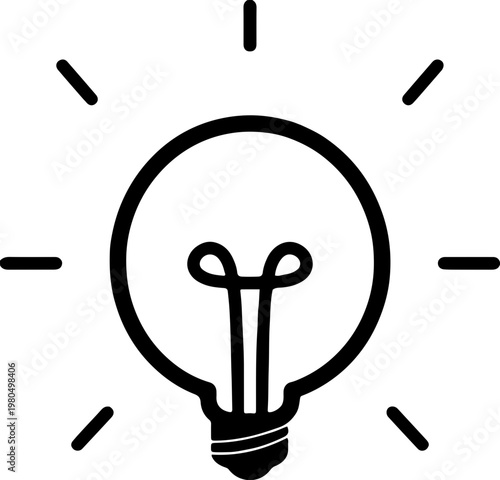 Glowing light bulb icon representing creative idea and inspiration