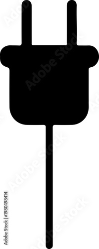 Power plug icon silhouette for electricity and energy connection