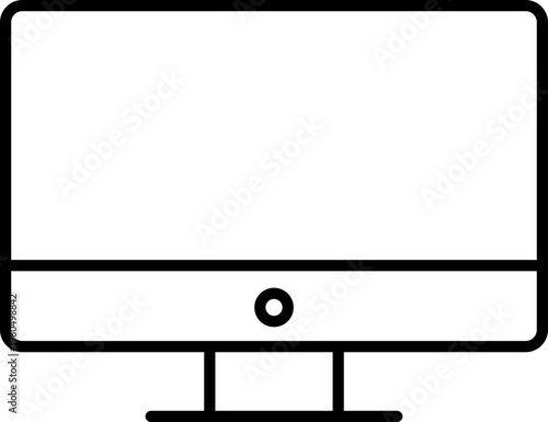 Black monitor icon - outline