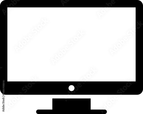 Black monitor icon - solid