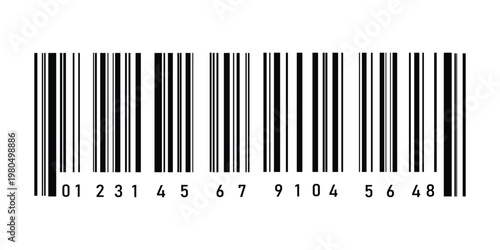 Black and white barcode icon on white background