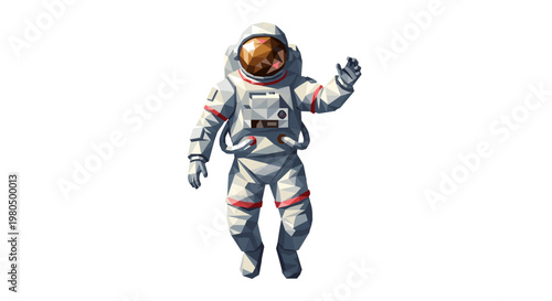 Astronaut in Space Suit Floating.