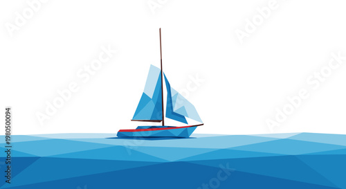 Sailboat on Calm Ocean Water.