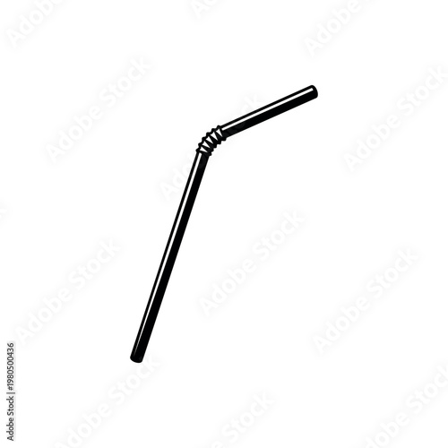 Drinking straw silhouette icon vector flat illustration design.