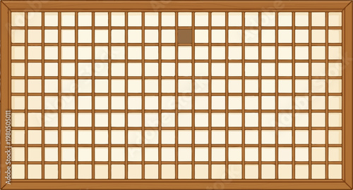 Large wooden grid board panel.