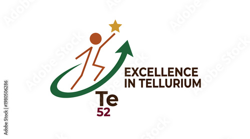 Excellence in Tellurium Logo with Abstract Figure