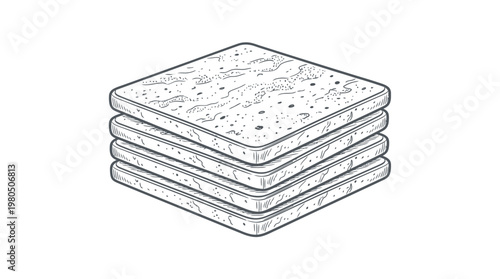 Stack Of Square Foam Mattresses In Black And White