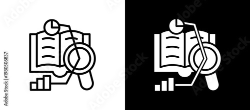 Learning Analytics Icon Set In Black And White Filled Style Collection