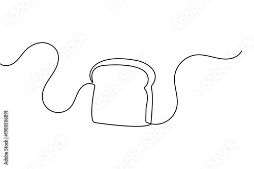 Bread loaf continuous line art minimalist style isolated outline vector illustration for bakery
