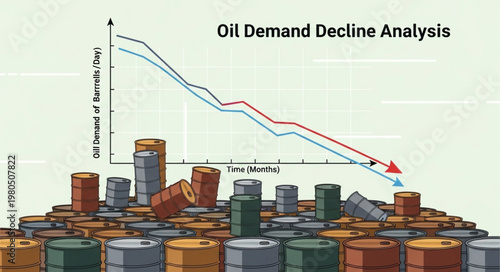 Oil Demand Decline Analysis Chart with Barrels.