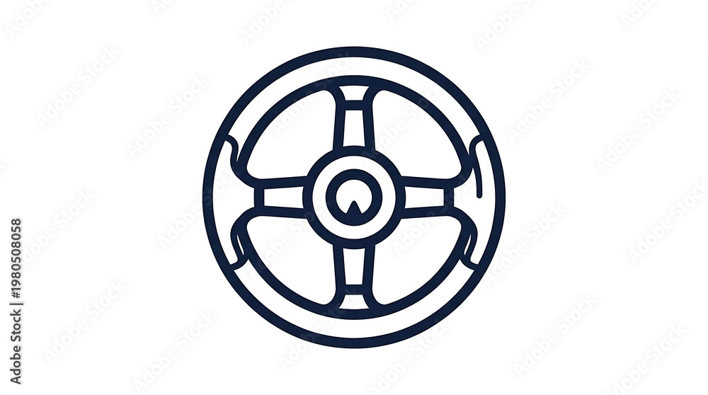 Fototapeta premium Simple steering wheel icon design.