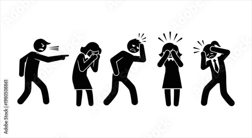 Verbal abuse and its damaging effects on individuals, illustrating conflict and emotional distress