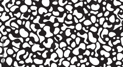 Black and white animal print pattern, leopard spots texture, abstract background design, seamless repeat