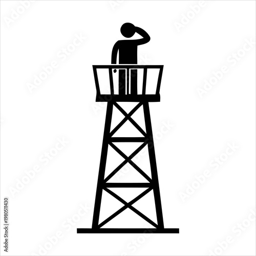 Man on a Lookout Tower, Scanning the Horizon for Opportunities