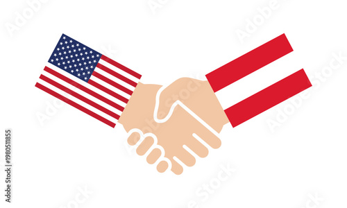 United States and Austria handshake diplomacy symbol