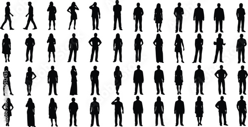 Fotografía Human silhouettes vector set