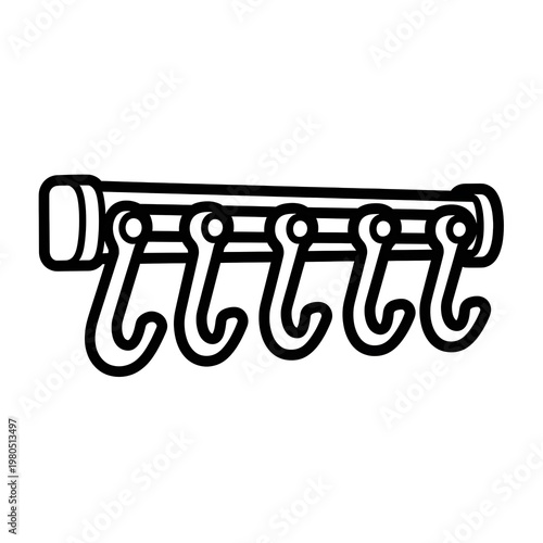 Black and white coat rack.