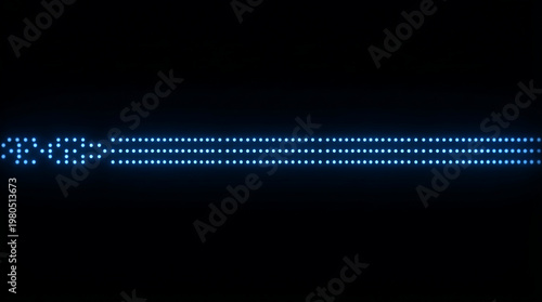 A bright blue LED grid displaying the word 'Hello' on a black background