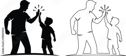 Illustration showing positive and negative parent child interaction examples