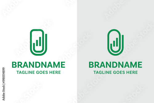 Finance Paperclip Modern Line Logo, symbolizing connection, organization, and financial efficiency