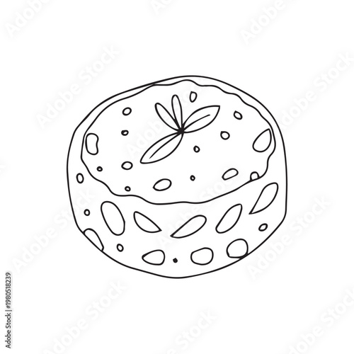 A detailed coloring page of a delicious Layering cakes