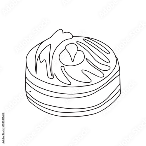 Cute dessert sweet isolated on white background