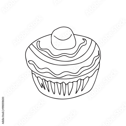 Cute dessert sweet isolated on white background