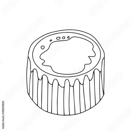 Coloring page dessert isolated on white background