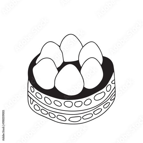 Coloring page dessert isolated on white background