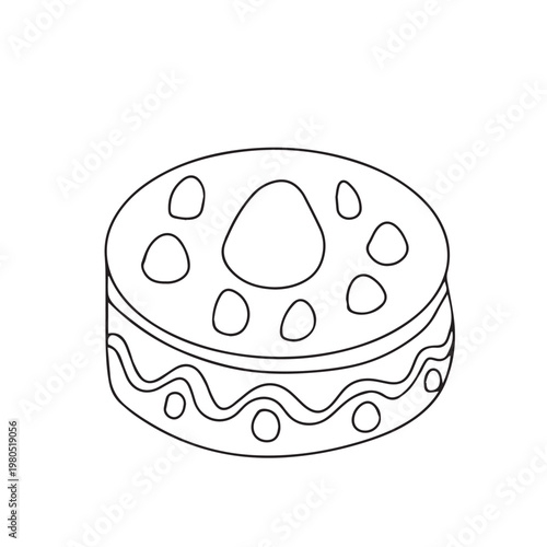 Coloring page dessert isolated on white background