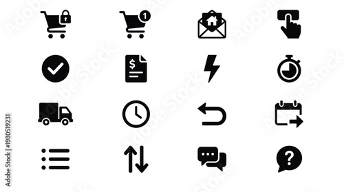 Collection of various business and ecommerce icons